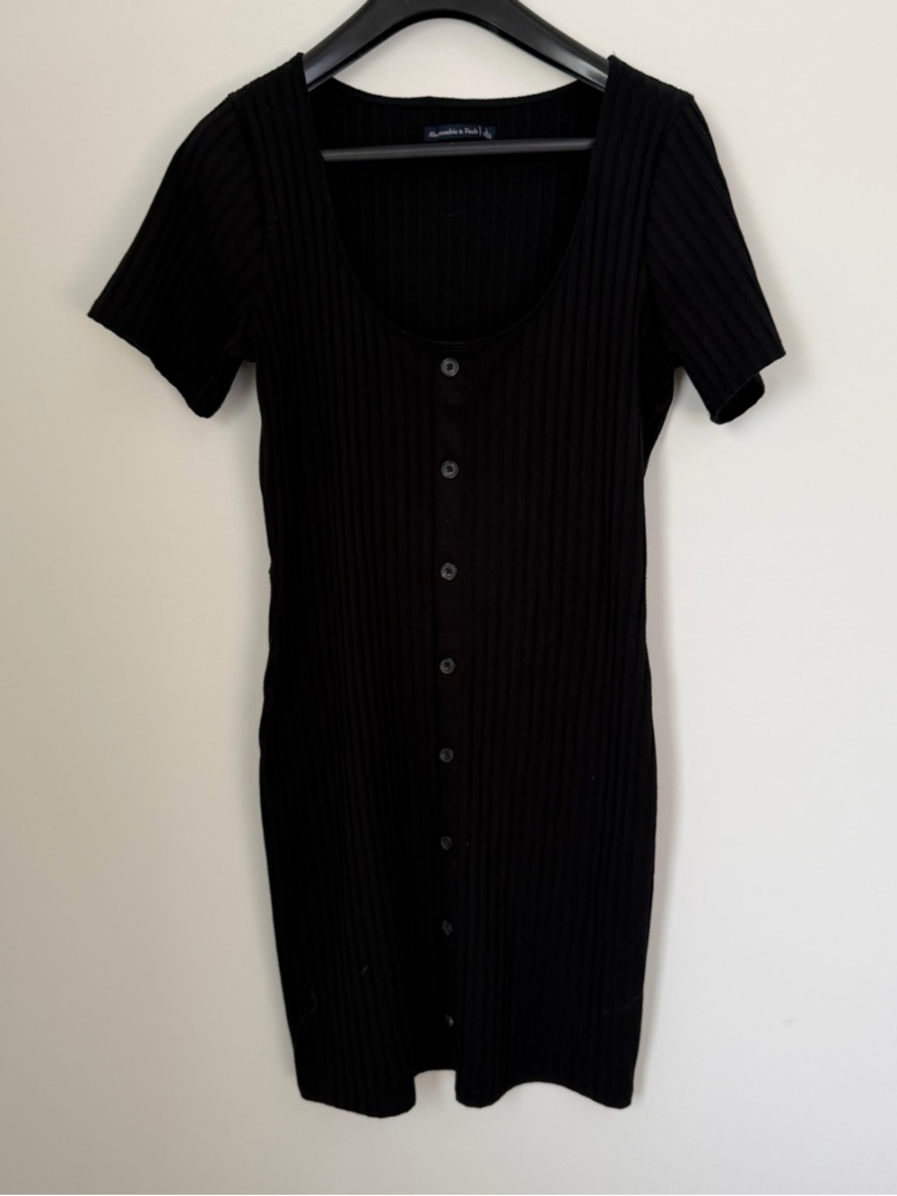 Abercrombie & Fitch Black Ribbed Button Front
Dress - Size L